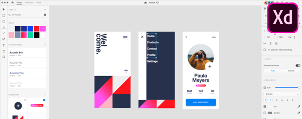 Adobe XD interface