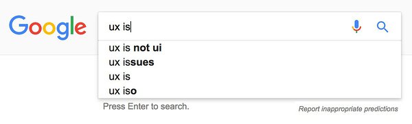 Google search suggestions