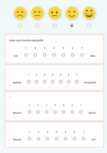 structure of a UX survey